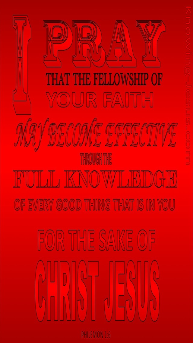 Philemon 1:6 I Pray That Your Faith May Be Effective (red)